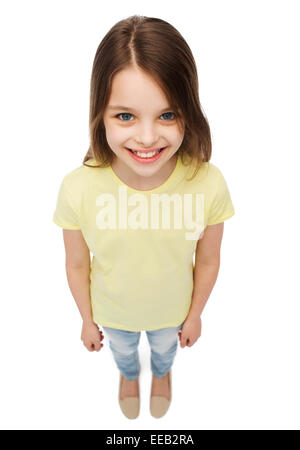 smiling little girl over white background Stock Photo