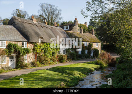 Cottages at Winkle Street, Calbourne, Isle of Wight. Stock Photo