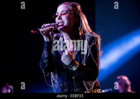 Milan, Italy. 14th January 2015. The American pop singer ANASTACIA performs live at the Fabrique during the 'Resurrection World Tour' Credit:  Rodolfo Sassano/Alamy Live News Stock Photo