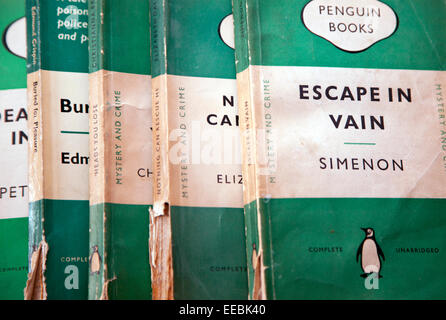 Vintage Penguin crime paperbacks, London Stock Photo