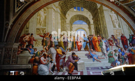 Paintings in Vatican museum, Raphael's Rooms Stock Photo
