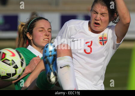 La Manga Club, Spain. 15th January, 2015. Norway versus Republic of Ireland Women's International Friendly at La Manga Club, Spain. Credit:  Tony Henshaw/Alamy Live News Stock Photo