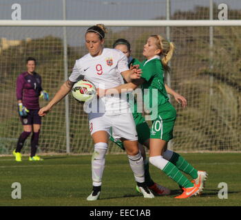 La Manga Club, Spain. 15th January, 2015. Norway versus Republic of Ireland Women's International Friendly at La Manga Club, Spain. Credit:  Tony Henshaw/Alamy Live News Stock Photo