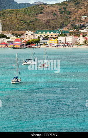 Popular tropical island of Philipsburg, St. Maarten, located in the Eastern Caribbean