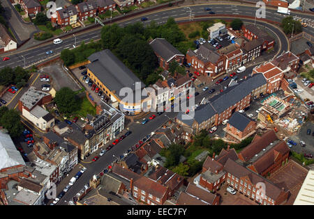 Aerial view of Stourbridge town centre Lower High Street, West Midlands Uk Stock Photo