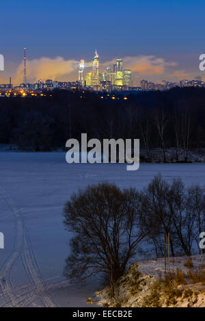 MIBC complex from Moscow surroundings in winter Stock Photo