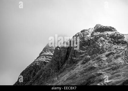 Snow dappled Langdale Pikes in the English Lake District, Cumbria