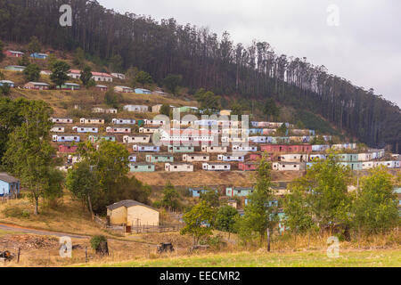 BULEMBU, SWAZILAND, AFRICA - Worker housing in former asbestos mining town, now largely unoccupied. Stock Photo