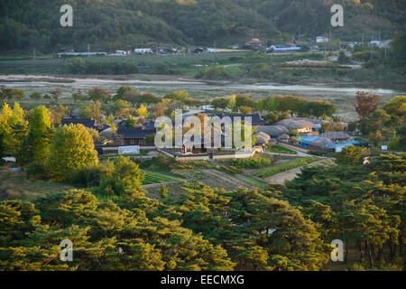 Andong Hahoe Folk Village in Andong, South Korea. UNESCO world heritage ...