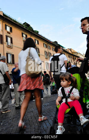 Piazza Navona, artist is sketching for visitors, Rome Italy Stock Photo