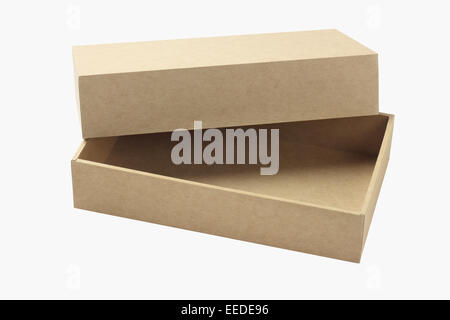 Open Empty Cardboard Box On White Background Stock Photo