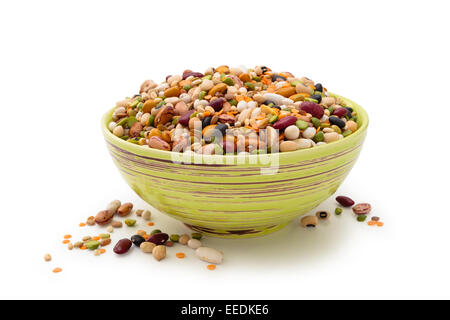 Assorted legumes in a bowl. Stock Photo