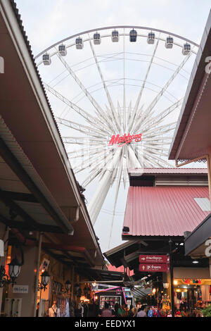 Ferris wheel at Asiatique The Riverfront, large open-air mall in Bangkok, Thailand. Southeast Asia. Stock Photo