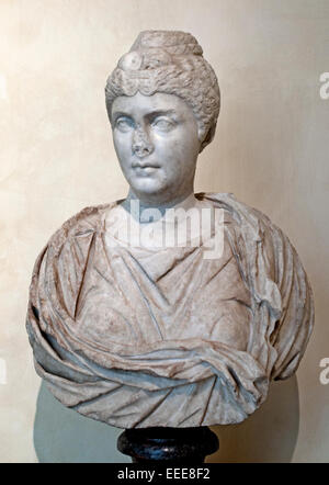 Portrait of Faustina the Elder, wife of  Emperor Antoninus Pius138 and 150 AD  Roman artwork From the Esquiline Hill, in the area of the Via Principe Eugenio, 1880  Rome Capitoline Museum Italy Italian Stock Photo