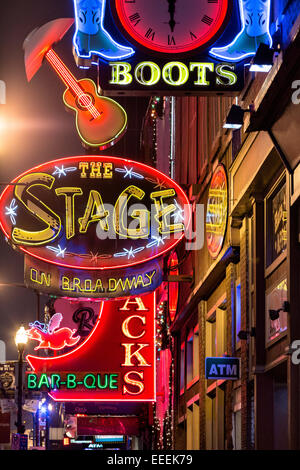 Signs For The Stage, Jacks Bar-B-Que And Other Honky-tonks On Lower ...