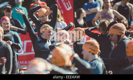 Annual triathlon at Blenheim Palace, 2014. Stock Photo