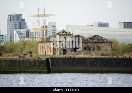 Pump house at Govan Graving Docks in Glasgow, Scotland Stock Photo