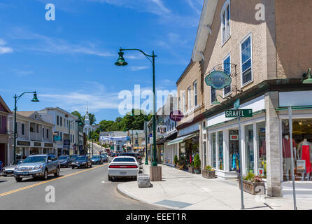 Main Street in downtown Mystic, Connecticut, USA Stock Photo