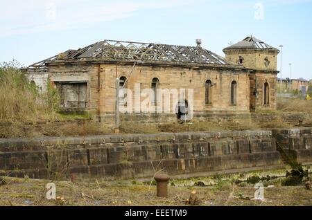 Pump house at Govan Graving Docks in Glasgow, Scotland Stock Photo