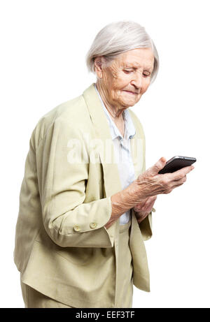 Senior woman using mobile phone Stock Photo