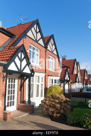 Row of traditional semi detached properties in Roker, Sunderland, north east England, UK Stock Photo