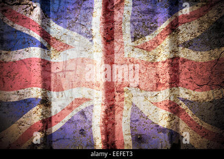 British flag on a grunge corrugated background. Stock Photo