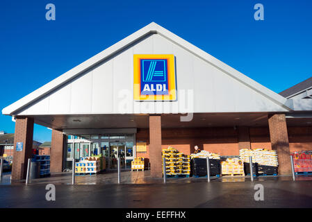 Aldi supermarket in Hereford, UK.