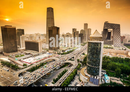 Beijing, China Financial District city skyline. Stock Photo