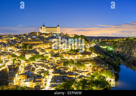 Toledo, Spain old town skyline at dawn. Stock Photo