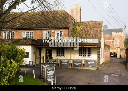 Cannington a village in Somerset near to the Site of Hinkley Point C nuclear Power Station. The Friendly Spirit Pub Stock Photo