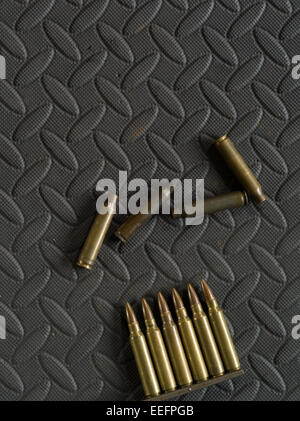 Sa80 Rounds Nato standard 5,56mm SA80 Rifle ammunition on disply in the Kuwaiti ...