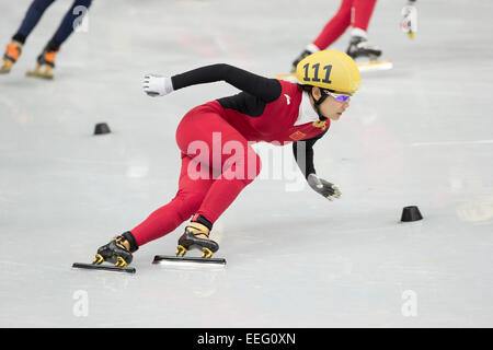 Short Track Speed Skating at the Olympic Winter Games, Sochi 2014 Stock Photo