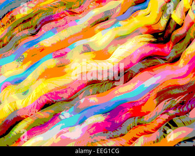 Abstract color pattern created by ladies' scarves Extreme saturation of colors Useful for backgrounds Stock Photo