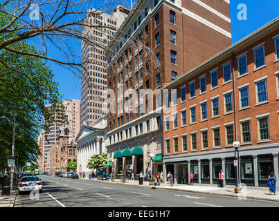 Church Street in downtown New Haven, Connecticut, USA Stock Photo