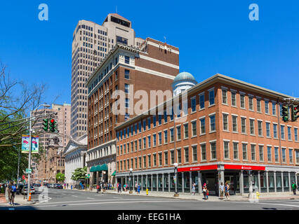 Church Street in downtown New Haven, Connecticut, USA Stock Photo