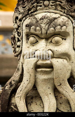 Stone carving at Wat Pho, Bangkok, Thailand Stock Photo
