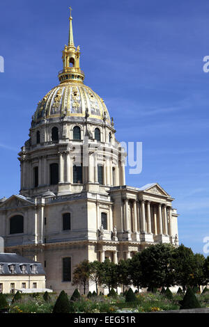 Les Invalides museum and church in Paris, France which houses Napoleon's tomb. Stock Photo