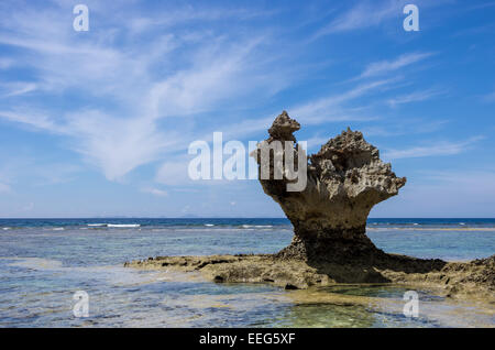 The popular Heart Rock on Kouri Island in Okinawa, Japan. Stock Photo