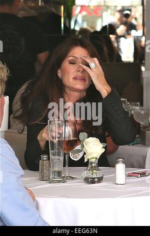 Lisa Vanderpump and husband Ken enjoy lunch together at Villa Blanca in Beverly Hills  Featuring: Lisa Vanderpump Where: Los Angeles, California, United States When: 16 Jul 2014 Stock Photo