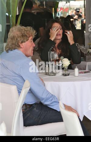 Lisa Vanderpump and husband Ken enjoy lunch together at Villa Blanca in Beverly Hills  Featuring: Lisa Vanderpump,Ken Todd Where: Los Angeles, California, United States When: 16 Jul 2014 Stock Photo