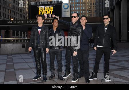 New York, NY, USA. 20th Jan, 2015. Joey McIntyre, Danny Wood, Donnie Wahlberg, Jonathan Knight, Jordan Knight, New Kids on The Block at the press conference for New Kids On The Block (NKOTB) Press Conference, Madison Square Garden, New York, NY January 20, 2015. Credit:  Kristin Callahan/Everett Collection/Alamy Live News Stock Photo