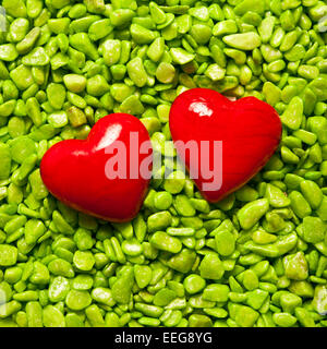 two valentine hearts shapes, love concept Stock Photo