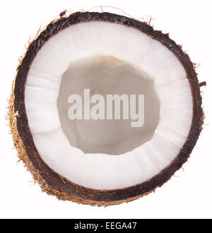 Half of coconut isolated on a white. File contains clipping paths. Stock Photo