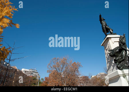 Statue of General Comte de Rochambeau at Lafayette Park, Washington DC, USA Stock Photo