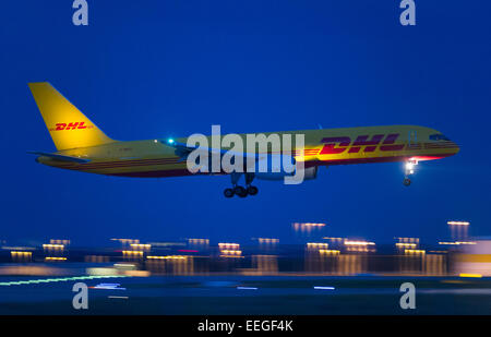 Schkeuditz, Germany, DHL cargo plane, Reg. G-BIKO, Boeing 757 Stock Photo