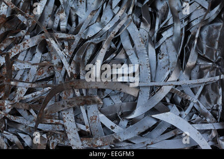 pile of rusty aluminum parts in landfill. abstract background Stock Photo