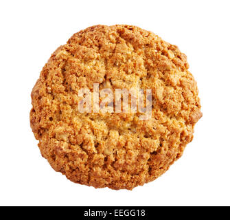 Several oatmeal cookies in a stack, on a white background Stock Photo