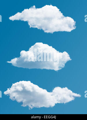 collection isolated picturesque clouds Stock Photo