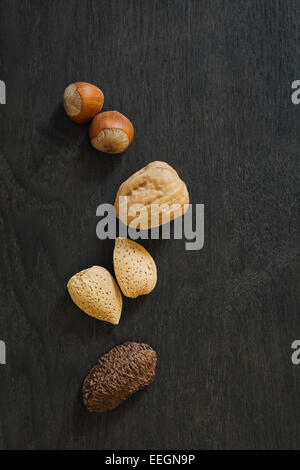 Mixed nuts in the shell Stock Photo