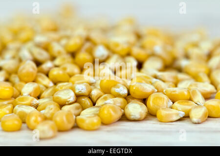 Close up of popping corn on board Stock Photo